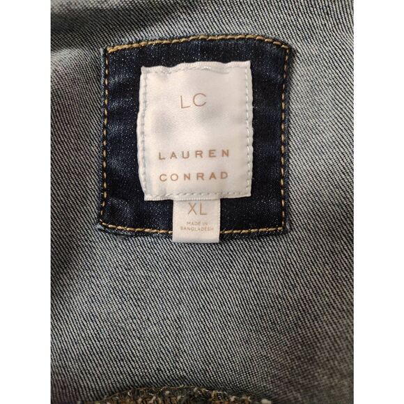 NWOT LC Lauren Conrad Distressed Jean Jacket - Picture 7 of 11